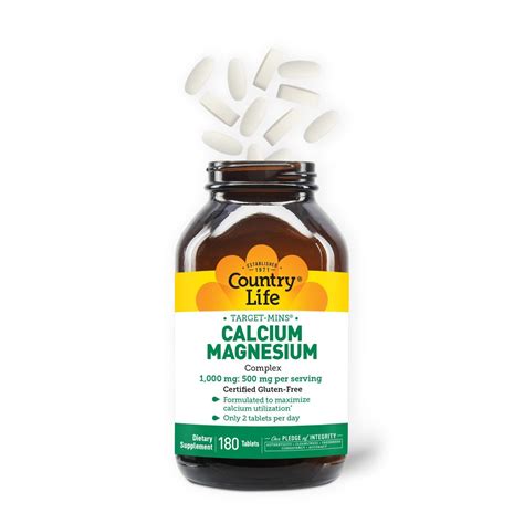 Country Life Calcium Magnesium Complex 1000mg And 500mg 180 Tablet Vitaminlife