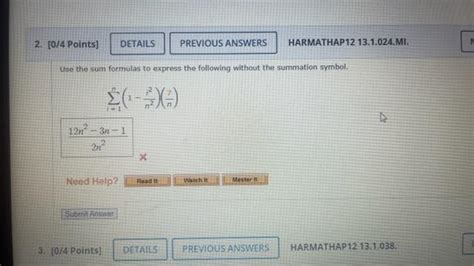 Solved Points Details Previous Answers Harmathap Chegg