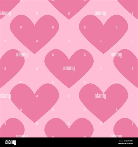 Pink Heart Seamless Pattern Vector Illustration In Flat Style