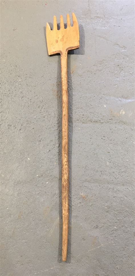 vintage european wooden giant fork   fossil vintage australia