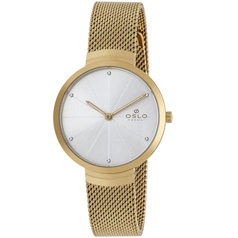 Rel Gio Oslo Feminino Slim Ofgsss T S Kx Dourado Mesh