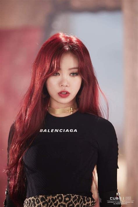 Soojin Red Hair Kpop Red Hair Korean Red Hair Inspo