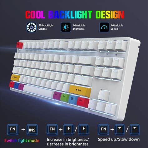 L600 Wired Mechanical Keyboard 87 Keys Jixian Red Switch Hot Swappable ...
