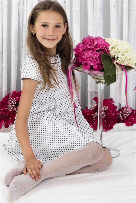 Aquilone Girls Dot Erika Sheer Tights Italian Tights
