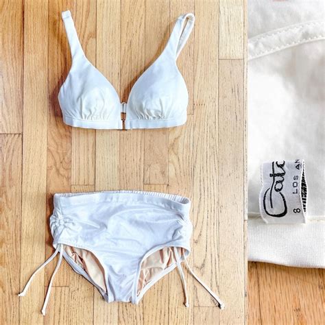 1960s 70s White Catalina Bikini Bathing Suit Hemlock Vintage Baltimore MD