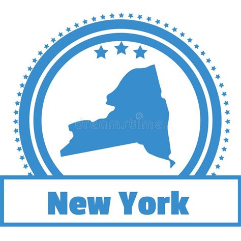 New York State Map Label Vector Illustration Decorative Design Stock