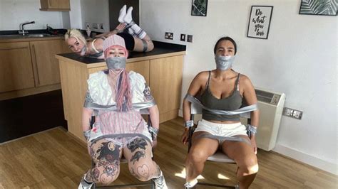 Lilly Latina And Mimi S Spooky Cafe Halloween Bondage Adventure Taped Tight Wrap Gagged And