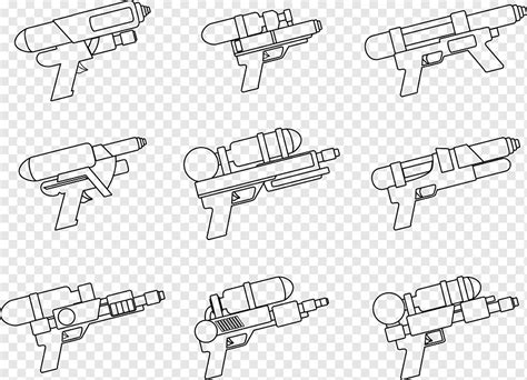 Набор рисунков для водяного пистолета, png | PNGWing
