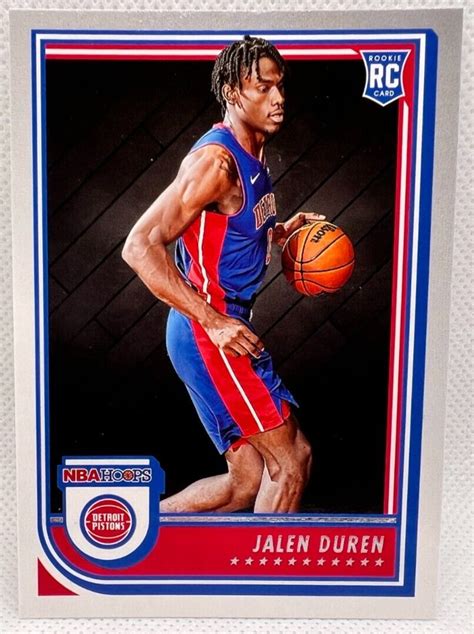 Panini Nba Hoops No Jalen Duren Rc Rookie Detroit Pistons