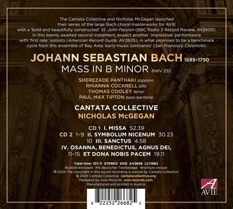 Johann Sebastian Bach Messe H Moll Bwv Cds Jpc