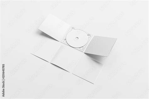 Realistic CD Disc And Carton Packaging Cover Template Mock Up Digipak