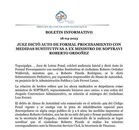 Poder Judicial HN On Twitter JuzgadoPenal De La Ciudad De