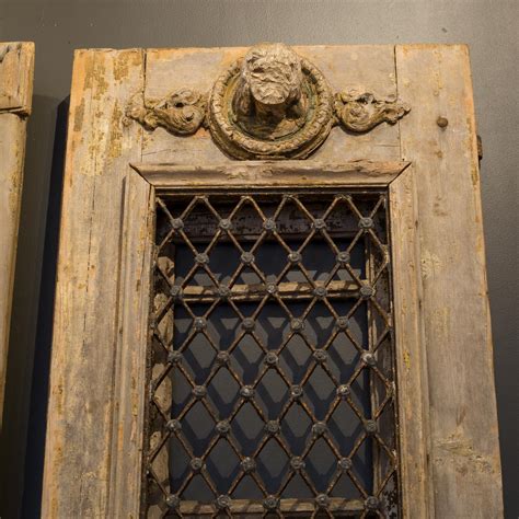 Antique 17th Century Wood And Bronze Italian Doors Circa 1600s For