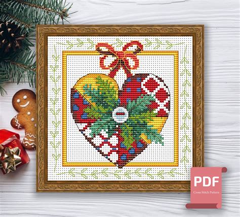 Set Of Christmas Ornaments Cross Stitch Pattern Merry Christmas Cross