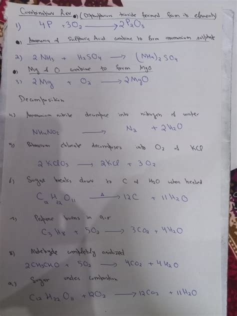 Solved Write The Chemical Equation For Each Reaction 1