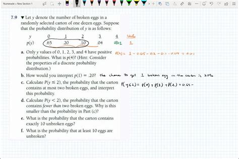 Solved Let Y Denote The Number Of Broken Eggs In A Randomly Selected