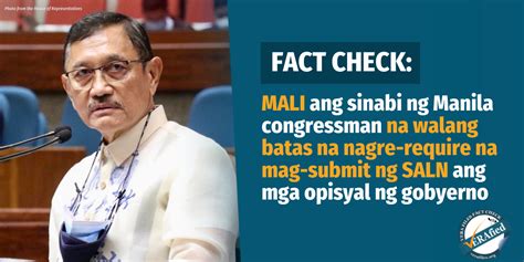 Vera Files Fact Check Pahayag Ng Manila Congressman Na Walang Batas Na