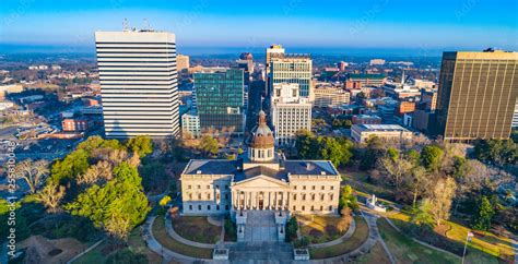 Downtown Columbia South Carolina Skyline Sc Aerial Panorama Foto De