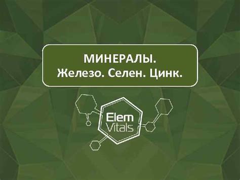МИНЕРАЛЫ Железо Селен Цинк Натуральный комплекс минералов