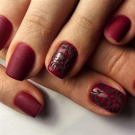 Бордовые ногти (97 фото) - дизайн маникюра ногтей бордовым лаком ...