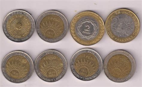 Argentina - 2 peso x2 , 1 peso x 6 , total 8different coins - KB Coins ...