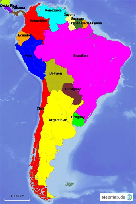 Stepmap S Damerika Bunt Bersicht Landkarte F R Deutschland