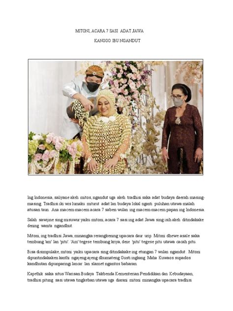 Mitoni Acara Adat Jawa 7 Bulanan Untuk Ibu Hamil Pdf