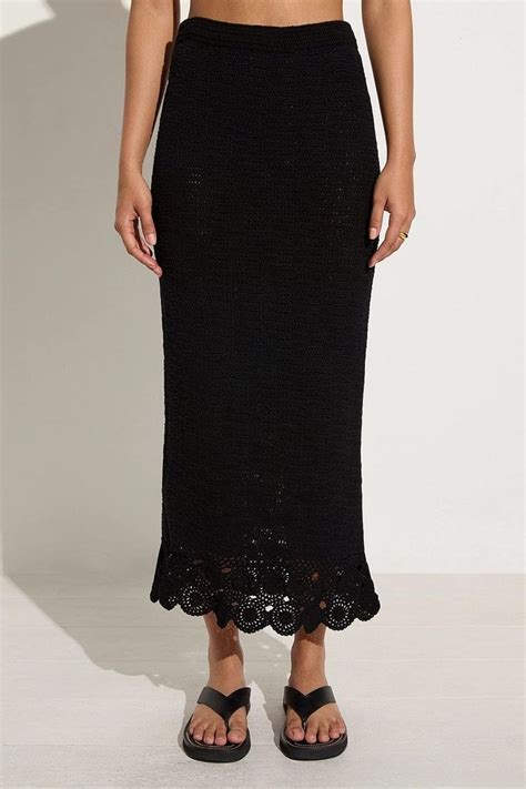 Lula Handmade Crochet Skirt Black Crochet Skirt Black Crochet Skirt