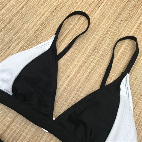 Biqu Ni Top Triangulo Calcinha Hot Pants Preto Branco Dondoca Moda Feminina Dondoca Moda