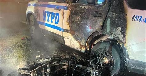 Video Shows Moped Bursting Into Flames After Crashing Into Side Of Nypd