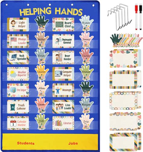 Abcxgood Helping Hands Pocket Chartclassroom Jobs And