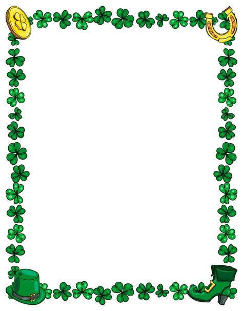 Shamrock Border 12 Free PDF Printables Printablee St Patricks Day