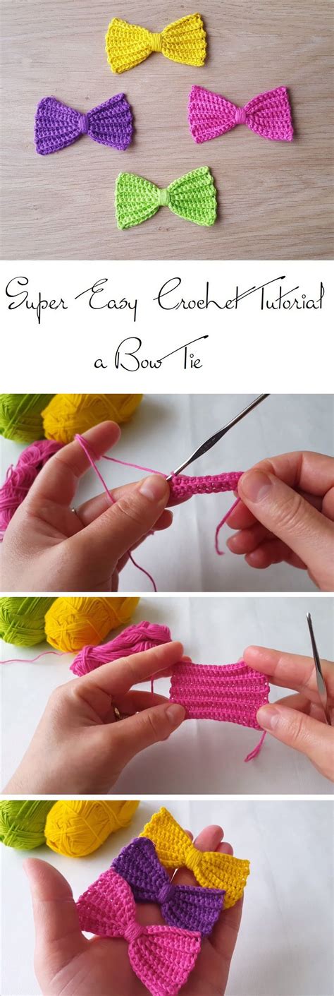 How To Crochet A Simple Bow Tutorials More Crochet Bow Ties