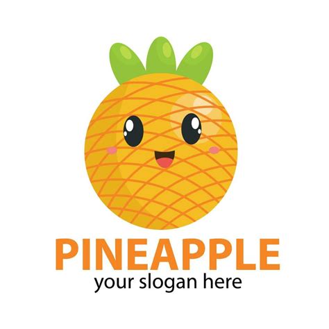 vector  shaped orange pineapple smiling  vector art