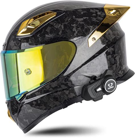 BCBKD Motorrad Helme Carbon Integralhelm Mit Bluetooth Intercom ECE