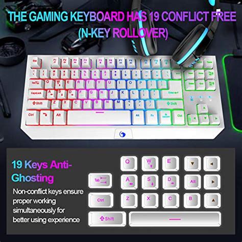 Compact Gaming Keyboard 87 Keys Backlit Mechanical Feeling Water