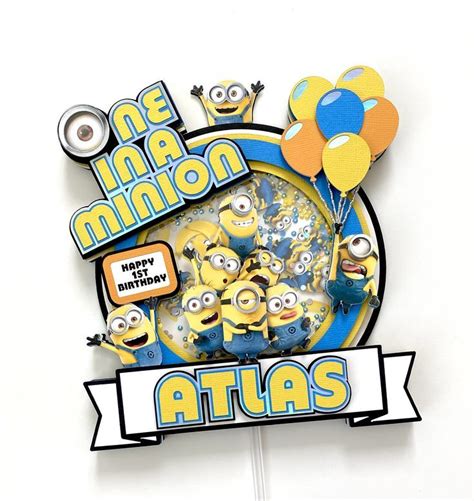 Minions Birthday Cake Topper Minion Birthday Minion Birthday Cake Happy 1st Birthdays