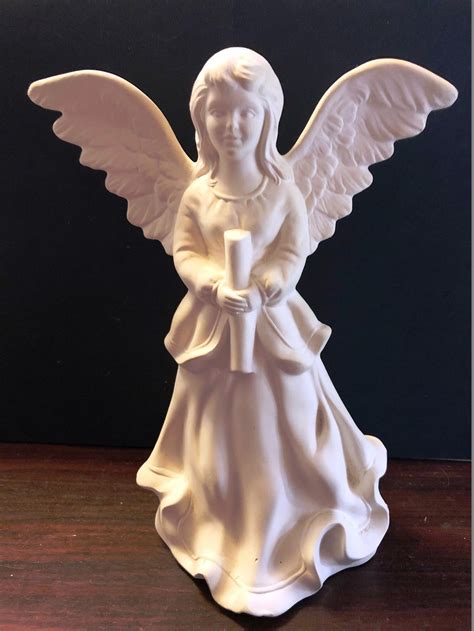 Ready To Paint Ceramic Angel Figurine Statue Bisque Porcelain Etsy