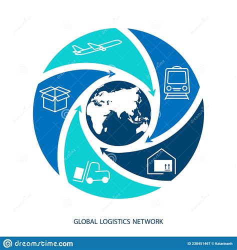 Rete Logistica Globale Mappa Connessione Di Partnership Globale Per La