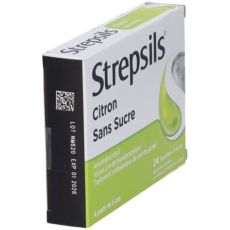 Strepsils Citron Sans Sucre Traitement Antiseptique Du Mal De Gorge