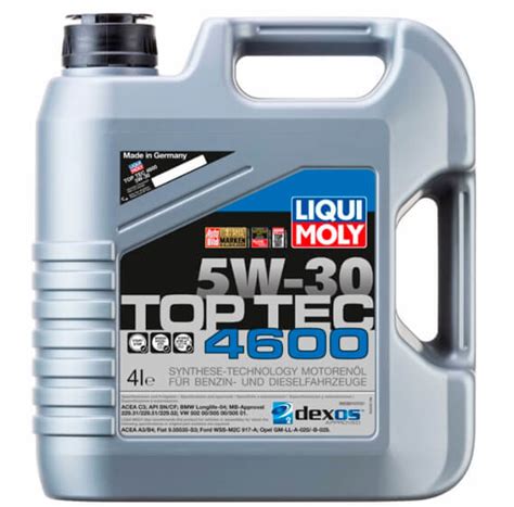 Масло LIQUI MOLY Top Tec 4600 5W-30: допуски, артикулы, отзывы
