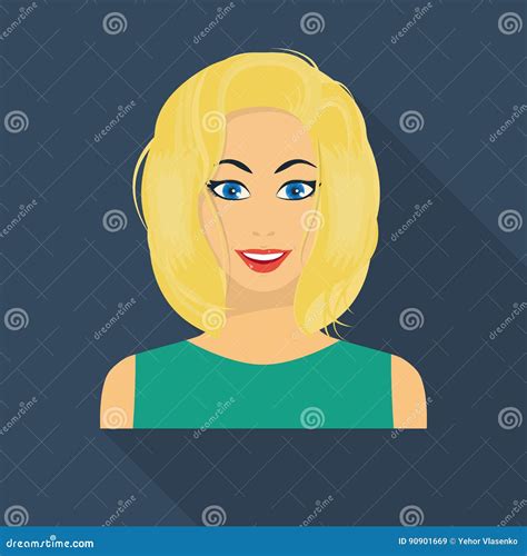 Ic Ne Blonde Dans Le Style Plat D Isolement Sur Le Fond Blanc Illustration De Vecteur D Actions