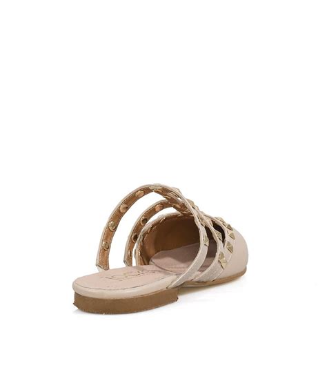 Γυναικεία mules Jocks Collection με χρυσά διακοσμητικά nude Jocks gr