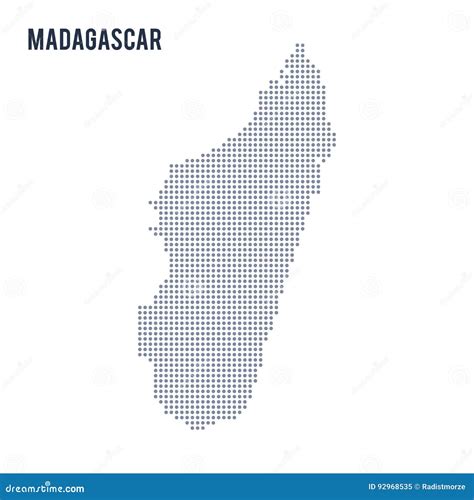 Vector O Mapa Pontilhado De Madag Scar Isolou Se No Fundo Branco