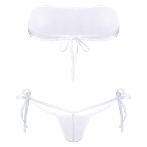 Us Women Sheer Bikini See Through Bikinis Top Mini Brazilian Thongs Bathing Suit Ebay