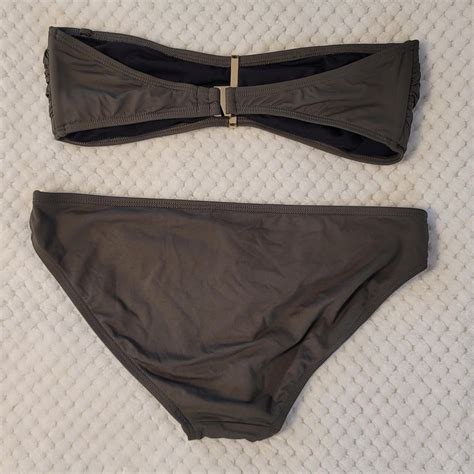 Michael Kors Bikini Green Bikini With Gold Metal Depop