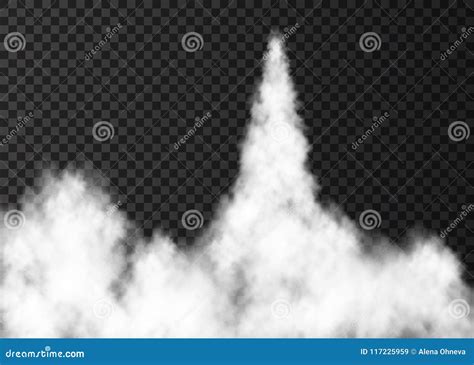 Smoke From Space Rocket Launch Isolated On Transparent Backgrou Stock