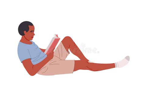 African American Man Reading A Book While Lying Down Education Hobby