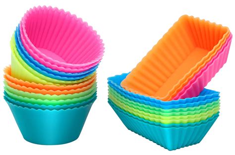 Ipow Thicken Silicone Cupcake Baking Muffin Cups Liners Molds