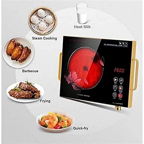 Electric Hot Plate For Cookstove Dual Control Infrared Portable Countertop Burner Glass Plate